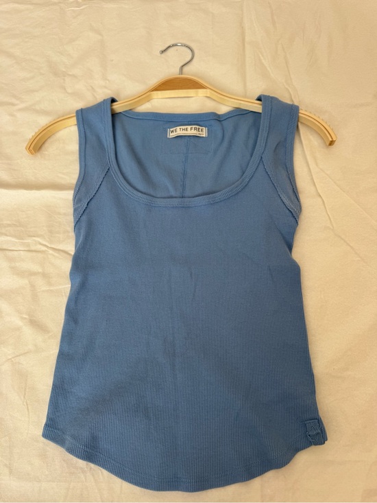 Free People Tops - Free People We The Free Blue Scoop Neck Ribbed Tank
